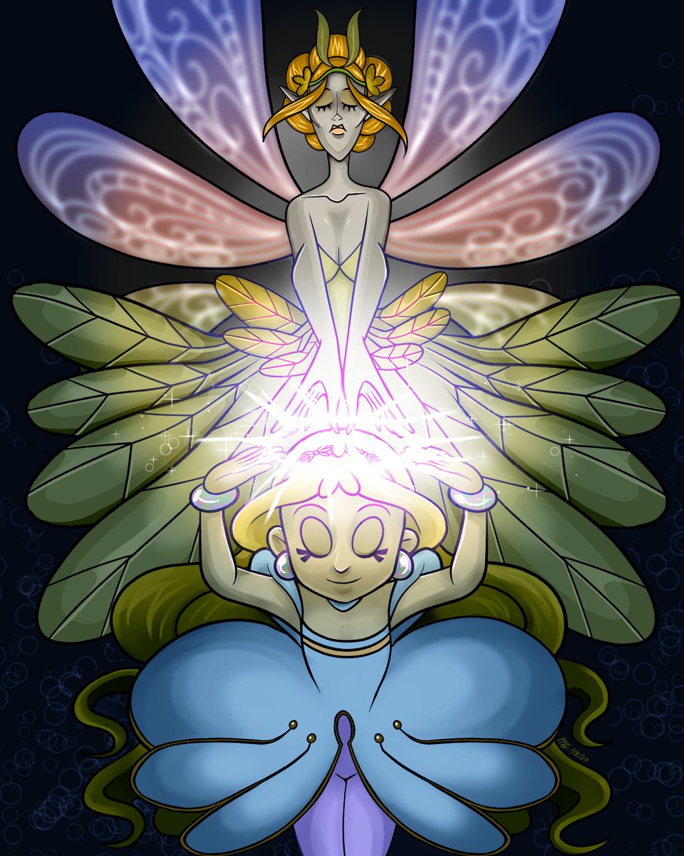 Din0_Squirrel's tweet photo. Brittany and the Fairy Queen. I tried shading a bit different https://t.co/SfYzXYPNyq