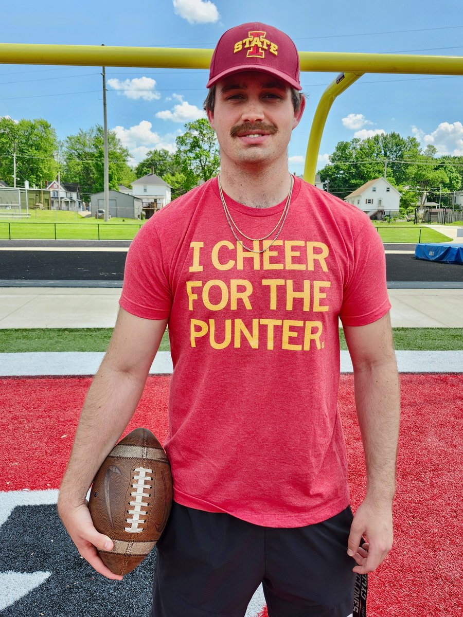 When Tyler Perkins was approached about potential NIL profits, there was no hesitation. The Iowa State football punter is donating sales from "I cheer for the punter" merchandise to the Ames Community School District's 'Lunch Hero' program. 

My story: norwalkreflector.com/news/529546/pe…