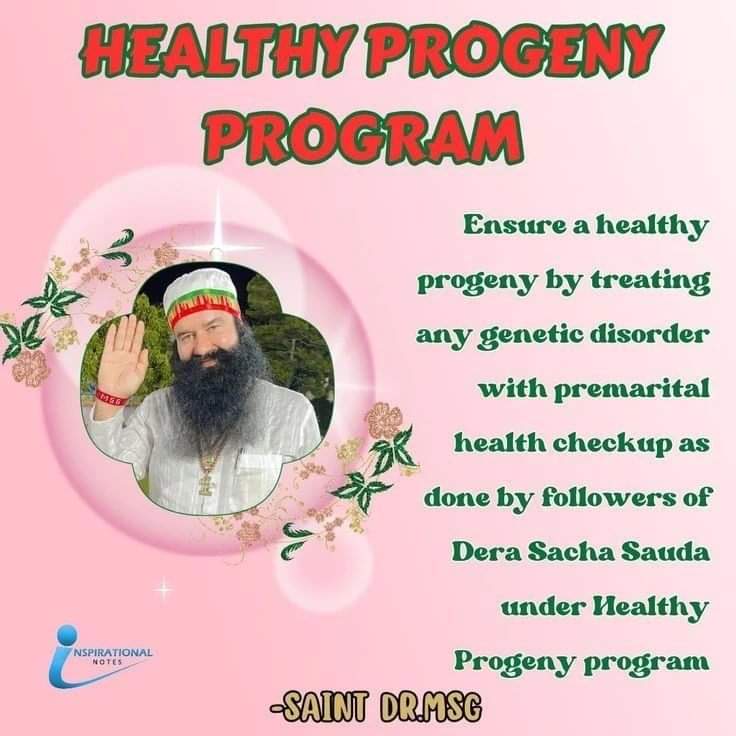 UniqueRamAvtar's tweet photo. Saint Dr MSG Insan's #ProgenyProgram emphasizes medical tests before marriage to prevent genetic diseases. This practice ensures a healthier future for couples and their children. Thousands are now prioritizing health over horoscopes. #HealthyGenerations https://t.co/jSOTUijnKT