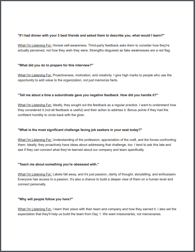 6 interview questions to find high performers