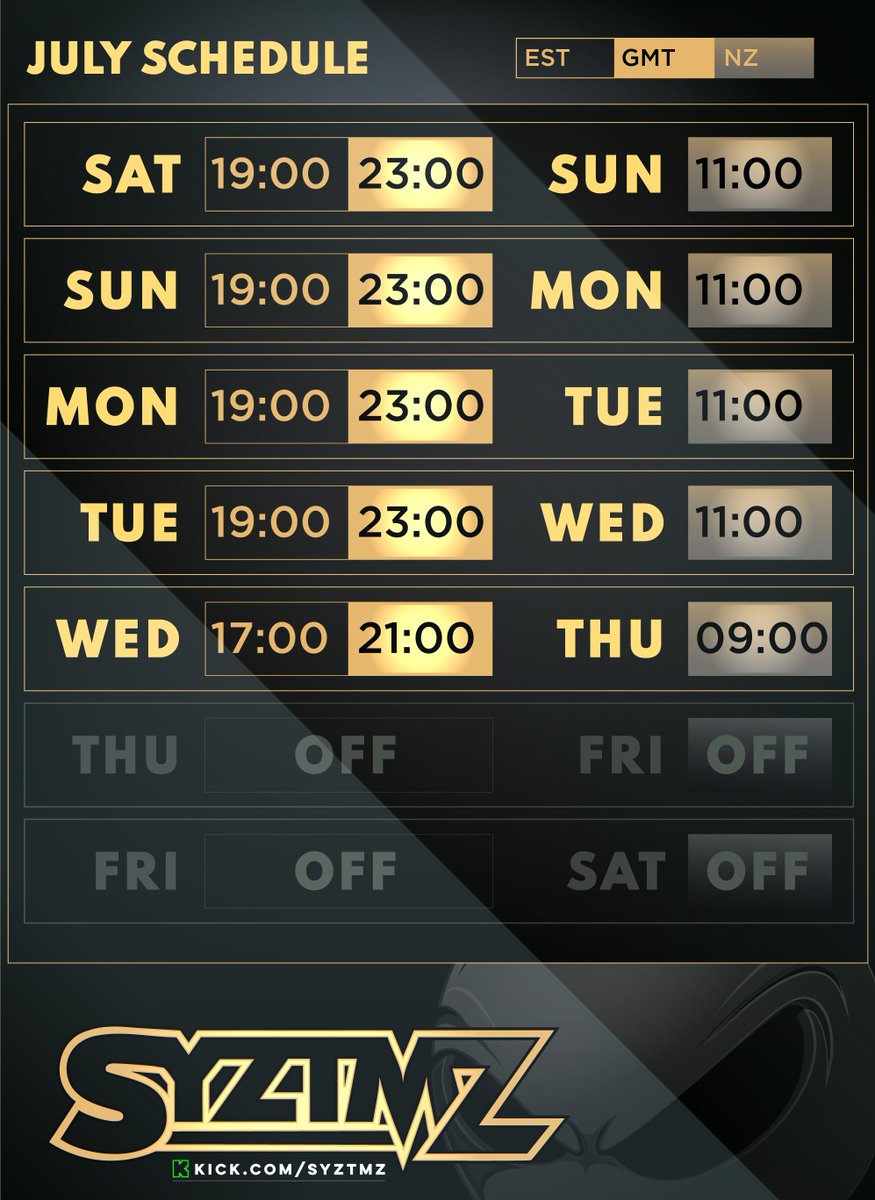 $1,000 GIVEAWAY 🤑

Here is the weekly rundown for July 📅

Take a guess at how many stream HOURS &amp; MINUTES I will hit in July + RT and one person closest to the mark will win $1,000 ✅