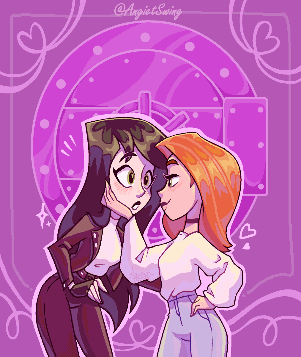 AngietSwing's tweet photo. commission for fanfic @jinkycanon ... If you want to see how this beautiful romance between Kim and Sheego develops, here is the link for you to read: https://t.co/iVM6vcQ9Pl #kimposible #kimxshego #comissionopen #enemiestolovers #fanart #love https://t.co/WhwpwtRqFM