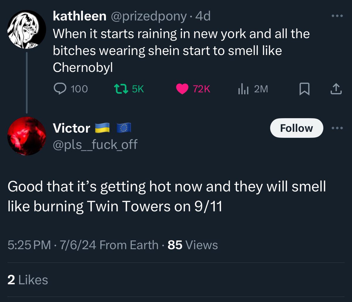pissvortex's tweet photo. it took me until like the 3rd tweet to realize the 9/11 jokes under this tweet were from ukrainians trying to be hurtful https://t.co/XU2p8CfpDW