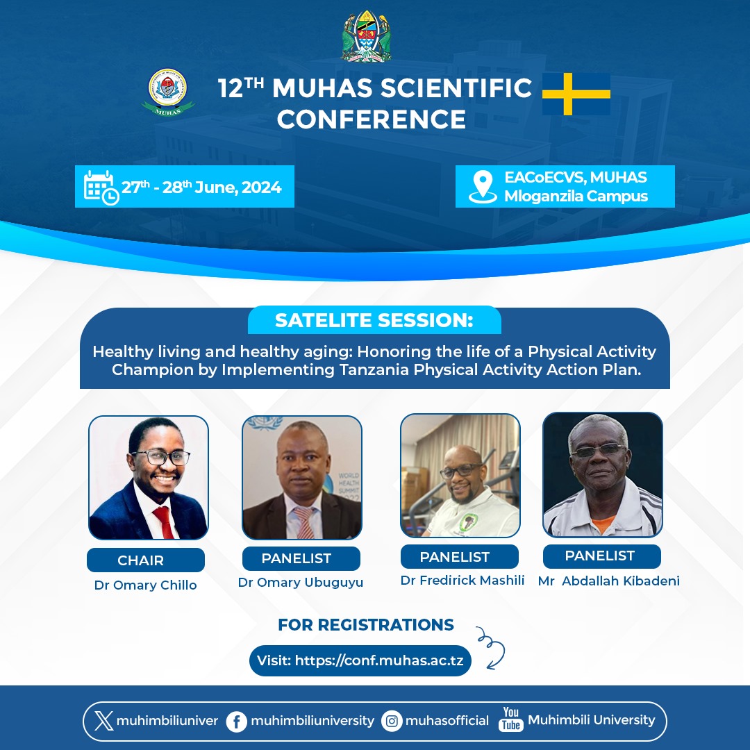 babaheri's tweet photo. Health living &amp; healthy aging: Honouring the life of a Physical Activity (PA) Champion Alhaj Ali Hassan Mwinyi the former President of the URT🇹🇿
King Kibaden 75 years is a living testimony

Thank you @muhimbiliuniver @fmashili for the launch of the PA Assessment &amp; Training centre https://t.co/B8MCDWXCaa