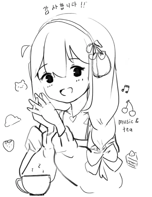 @mitsukiyo_5 멋진 공연 감사합니다! 저도 한국어 공부 열심히 하겠습니다! 영어 연습을 하고 싶으면 언제든 부담 없이 연락해 주세요!

Blossom Tea Time의 앨범을 들으면서 이 그림을 그렸습니다!

Let's meet again someday! :D 