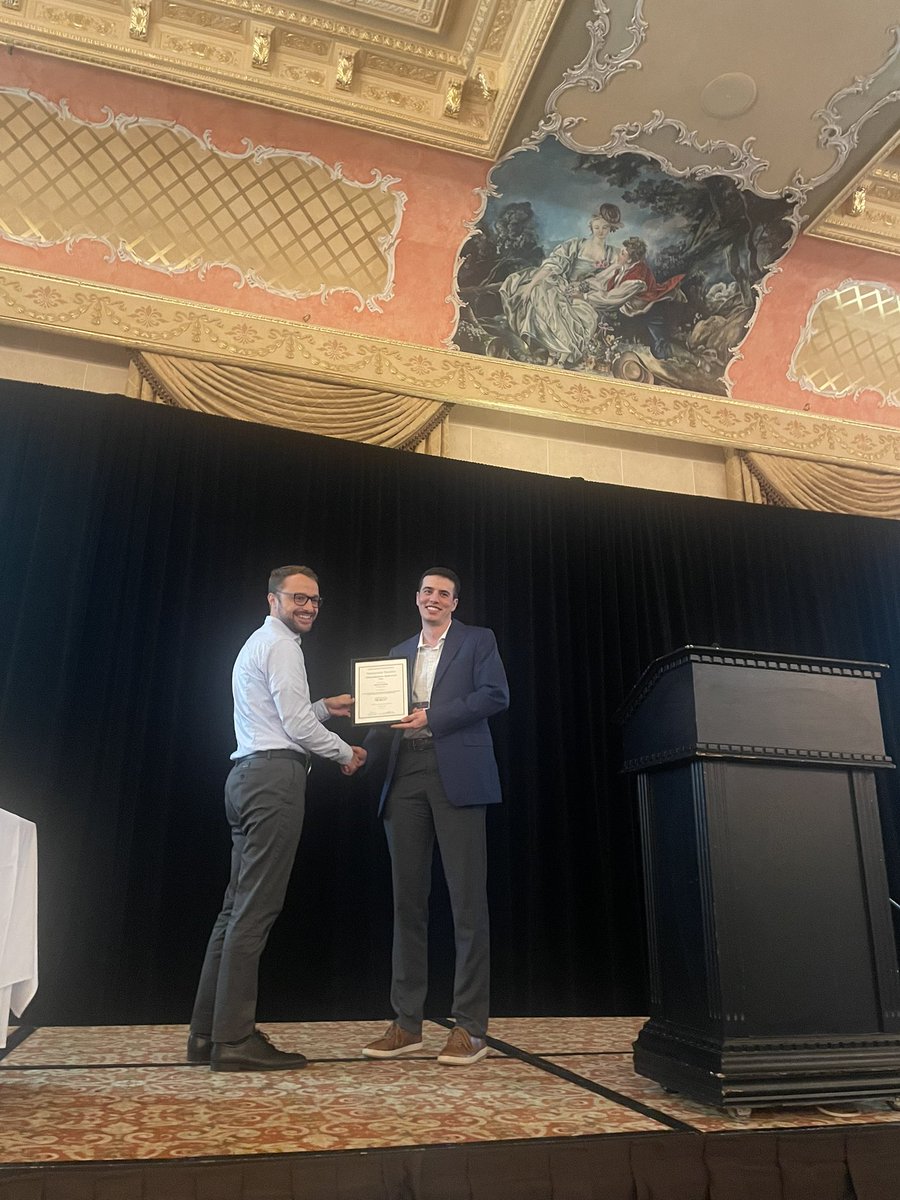 CAES_AgEcon's tweet photo. Congratulations Aaron Lorenz @Alorenz27 for winning the Outstanding Master’s Thesis Award, Honourable Mention 👏👏🎉🎉 2024 #CAES Annual Meeting in Winnipeg, MB https://t.co/WtTCfGT73S