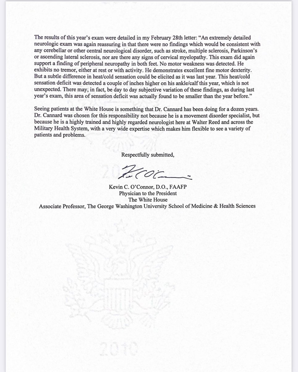 KellyO's tweet photo. The president’s physician released a new letter with his first public comments on why a specialist has visited the White House repeatedly. https://t.co/XKSvLMFLno