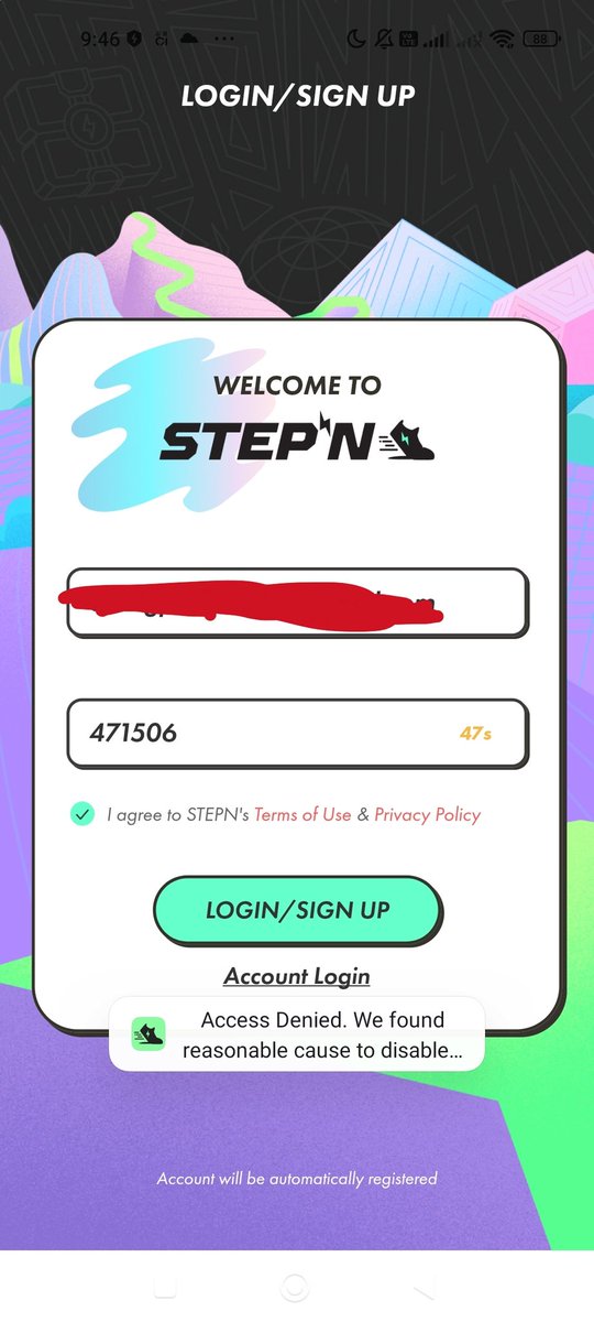 BensCookies's tweet photo. @Stepnofficial Why is access to my account denied? I sent the issue to support but no one replied so far. https://t.co/i1xNmHUKtR