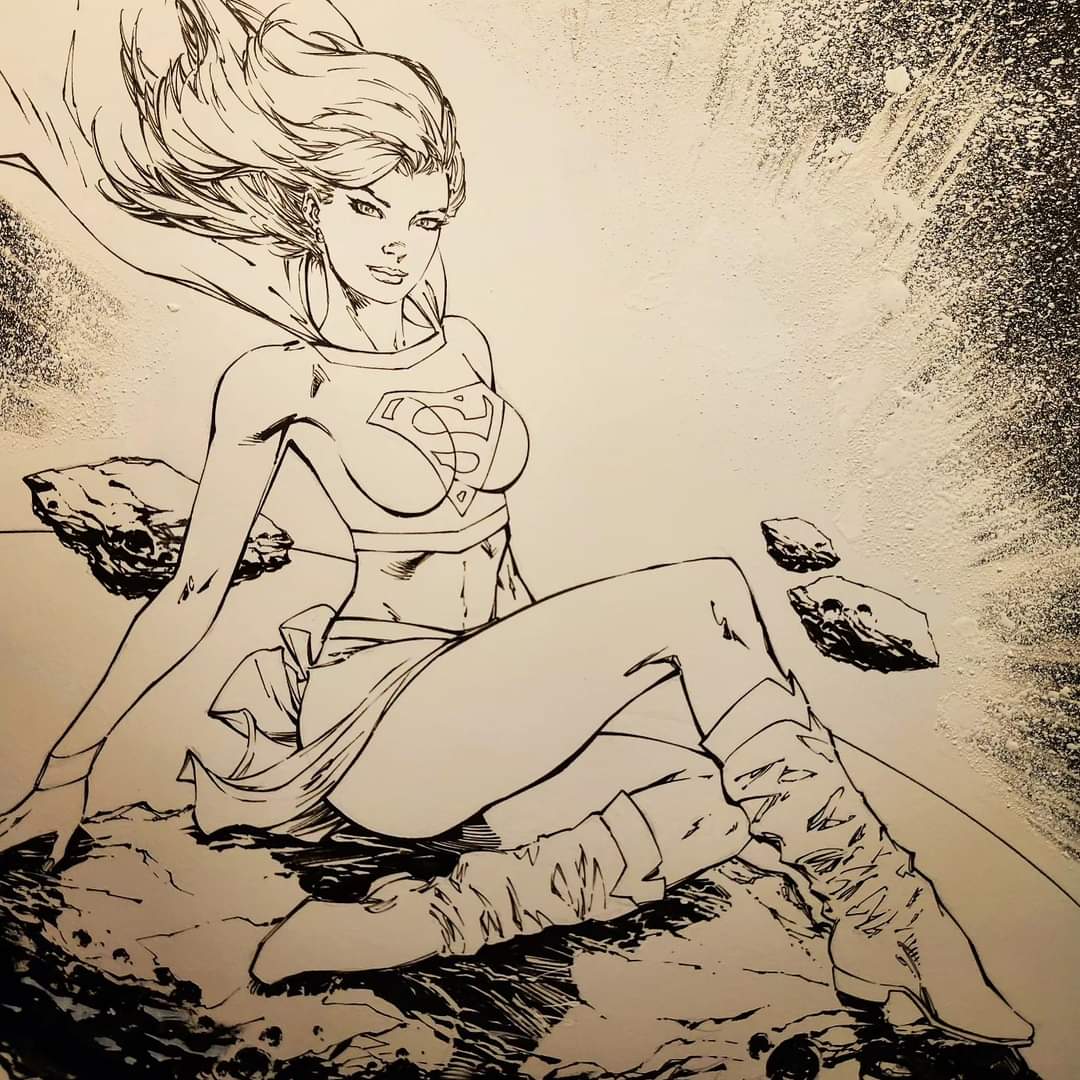 Drew an homage to the now classic #Supergirl and the Legion of Super-Heroes #23 cover orig. by <a href="/AH_AdamHughes/">Adam Hughes</a> - not exact, but close enuf 😜 #comicart #dc #comicbooks