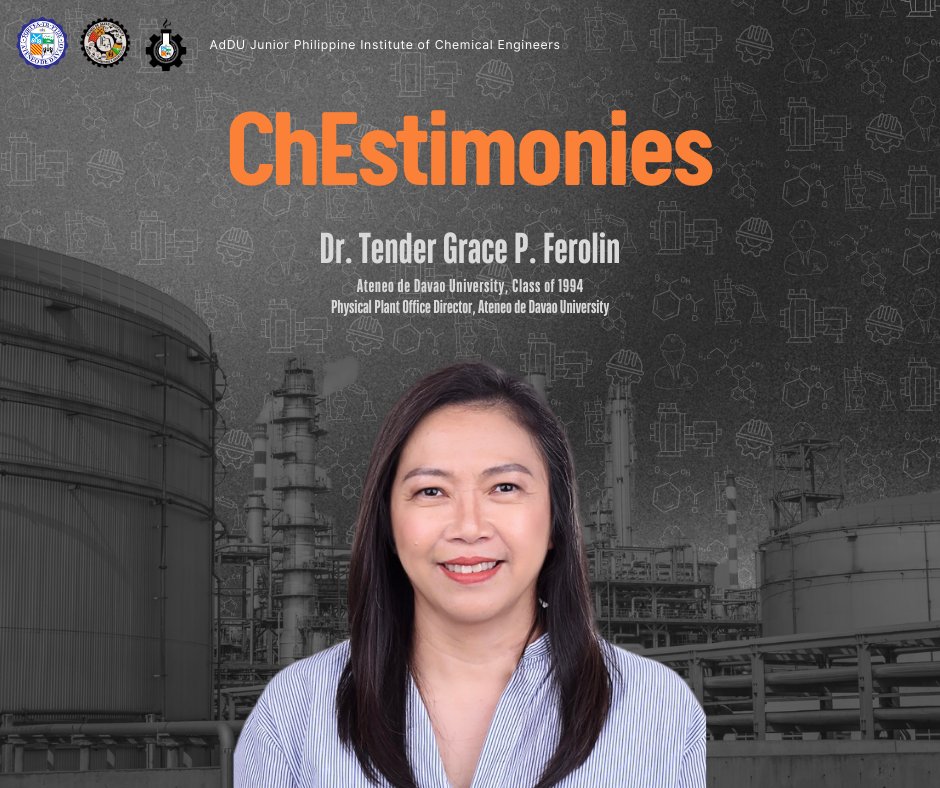 addujpiche's tweet photo. ChEstimonial Series | Part 1

Grace your way to excellence in chemical engineering at Ateneo de Davao University, just like Dr. Tender Grace P. Ferrolin did.

ENROLL NOW! 🔗https://t.co/Zuts3hXrNI
CHOOSE ChE🩶, CHOOSE ATENEO💙

#JPIChEAdDU
#ChooseChE
#ChooseAteneo https://t.co/Wr2Q7JqpSf