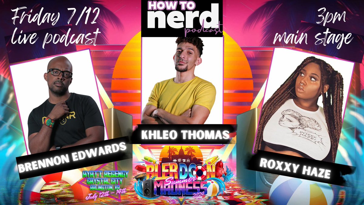 How To Nerd (@howtonerdpod) on Twitter photo How To Nerd Podcast will be LIVE ๐๏ธ <a href="/blerdconDC/">BlerdCon</a> THIS FRIDAY ๐
7/12 at 3pm PST ๐ on the Main Stage ๐
#NerdCulture ๐ค #BlerdCon ๐น๏ธ #PodcastLive ๐ง #GeekCommunity ๐ธ #MainStageEvent ๐ #ConLife ๐๏ธ <a href="/KhleoThomas/">Khleo Thomas</a> <a href="/roxxyhaze/">Roxxy Haze</a>ย <a href="/GoalsHippie/">HippieGoals</a> How To Nerd Podcast will be LIVE ๐๏ธ <a href="/blerdconDC/">BlerdCon</a> THIS FRIDAY ๐
7/12 at 3pm PST ๐ on the Main Stage ๐
#NerdCulture ๐ค #BlerdCon ๐น๏ธ #PodcastLive ๐ง #GeekCommunity ๐ธ #MainStageEvent ๐ #ConLife ๐๏ธ <a href="/KhleoThomas/">Khleo Thomas</a> <a href="/roxxyhaze/">Roxxy Haze</a>ย <a href="/GoalsHippie/">HippieGoals</a>