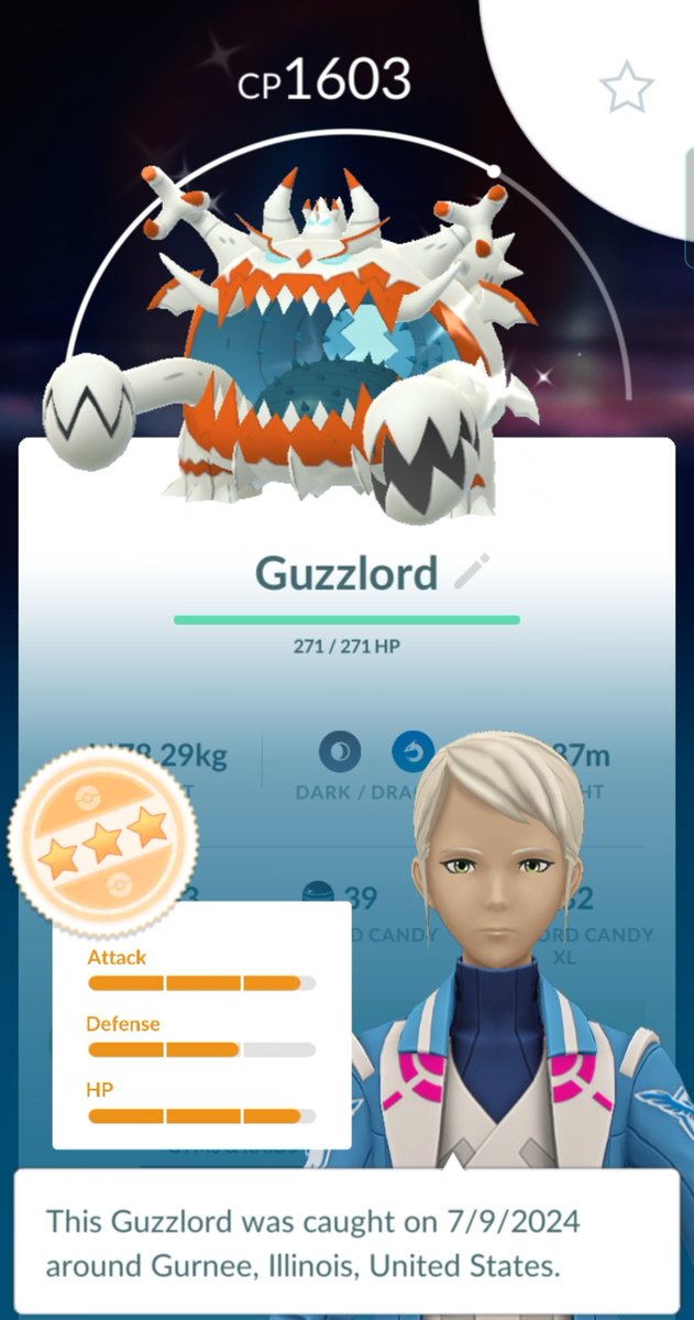 Dachril_L's tweet photo. My 3rd raid for today giving a shiny Guzzlord. Was hoping for the special background but this also okay. 

#PokemonGO #PokemonGoSabah 
#PokemonGoMalaysia #ShinyGuzzlord https://t.co/sPINQ48Bd2