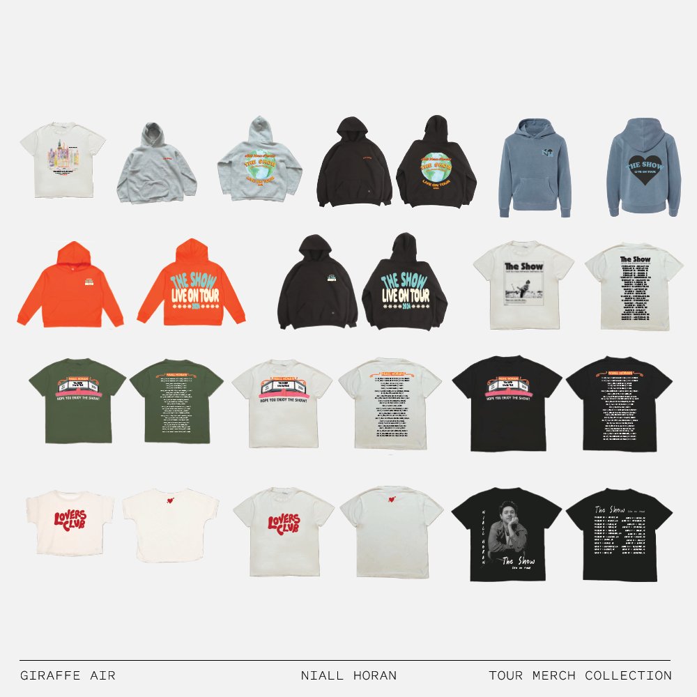 giraffeair's tweet photo. Full tour merch collection designed for Niall Horan.

shop now on https://t.co/LobT7bqQAj https://t.co/bQGEy45B7b