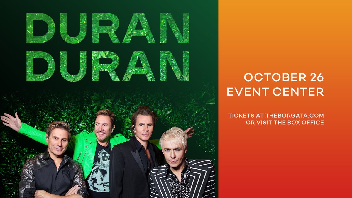 BorgataAC's tweet photo. Duran Duran is bringing their electrifying energy to #BorgataAC's Event Center on October 26. ๐ฅ Donโt miss your chance to hear the timeless chants of Hungry Like the Wolf, Ordinary World, or Rio LIVE! ๐ค๐ธ
Tickets on sale Fri 7/12 @ 10 am --> https://t.co/NdsFJ0ThZT https://t.co/z1m8EAq82x