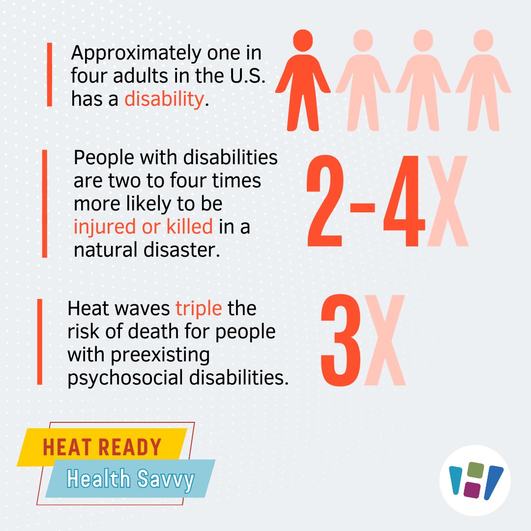 During heatwaves, people with disabilities are disproportionately affected, straining healthcare and emergency services, and disrupting transportation. In planning for such events, it's crucial to include them as central stakeholders. Learn more: epa.gov/climateimpacts…