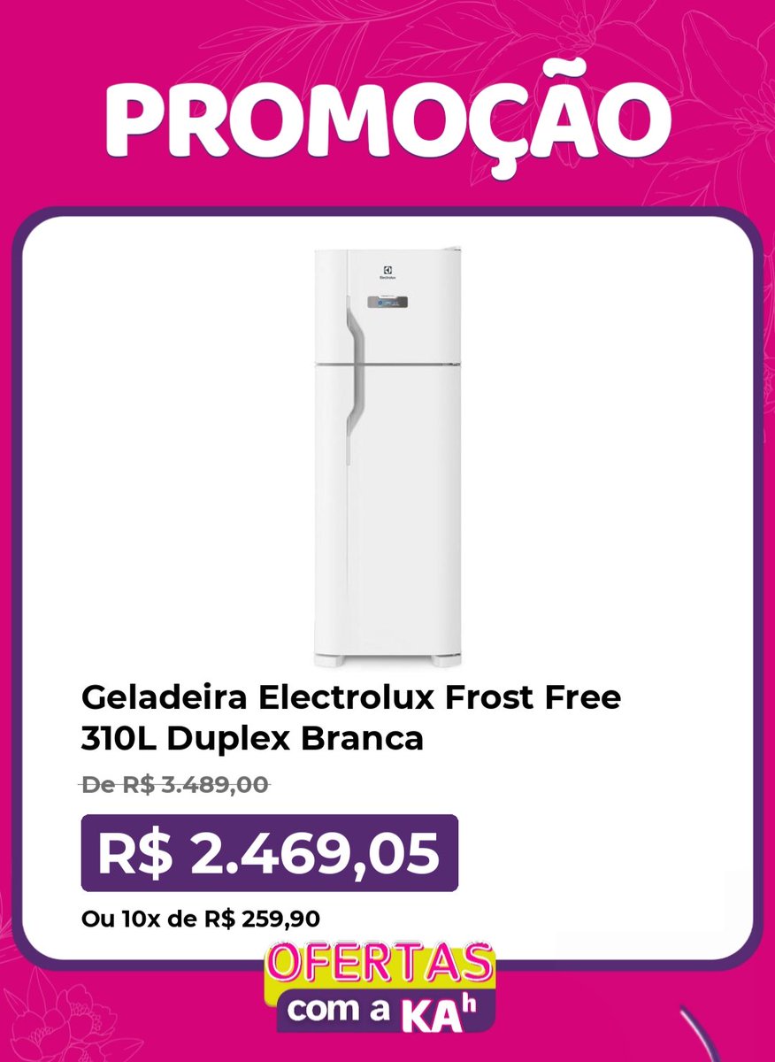 KahOfertas's tweet image. Geladeira Electrolux Frost Free 310L Duplex Branca (TF39)

❌ De R$ 3.489,00 
✅ POR R$ 2.469,05
💳 Ou 10x de R$ 259,90

Compre pelo link: 👇
🔒 divulgador.magalu.com/DTWhvPPJ

#geladeira #eletrolux #frostfree #GranHermano #promos #LISA #magalu #Marvel