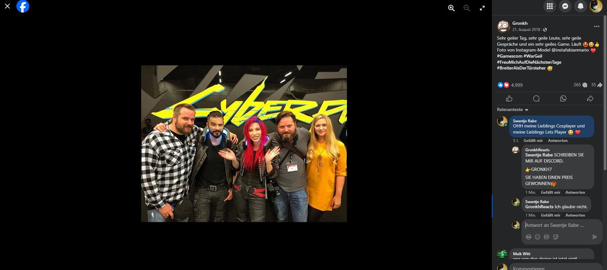 BlackMarill's tweet photo. 2018 kommentiert. Heute versuchter Scam von einer Fakeseite in Namen von @Gronkh . Ich habs gemeldet. Vielleicht sollte hier mal ein Auge drauf gehalten werden. Die Kommentare sind voll davon. https://t.co/rgMJCydvj8