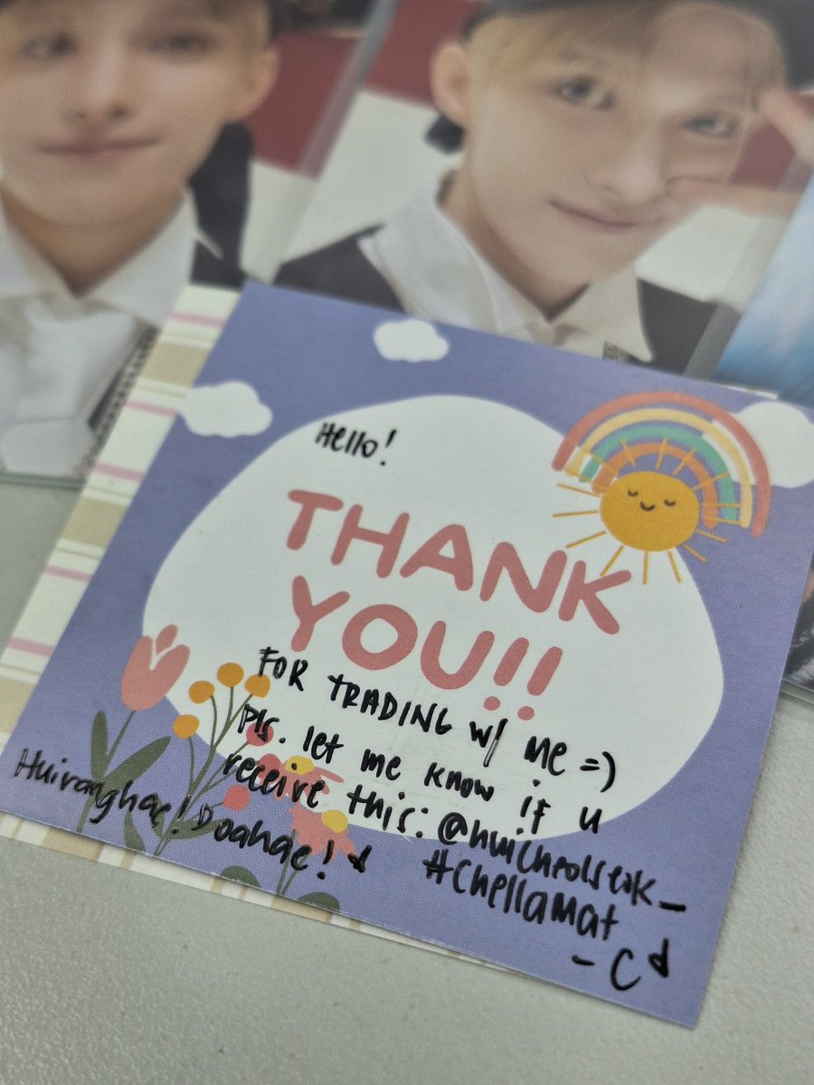 armicaratbibi's tweet photo. Hello. Hello! Thank you @huicheolseok_ for trading with me. Dk so pogi. Hehe. π©·π©΅
#chellamat https://t.co/zPjXI7a0rC