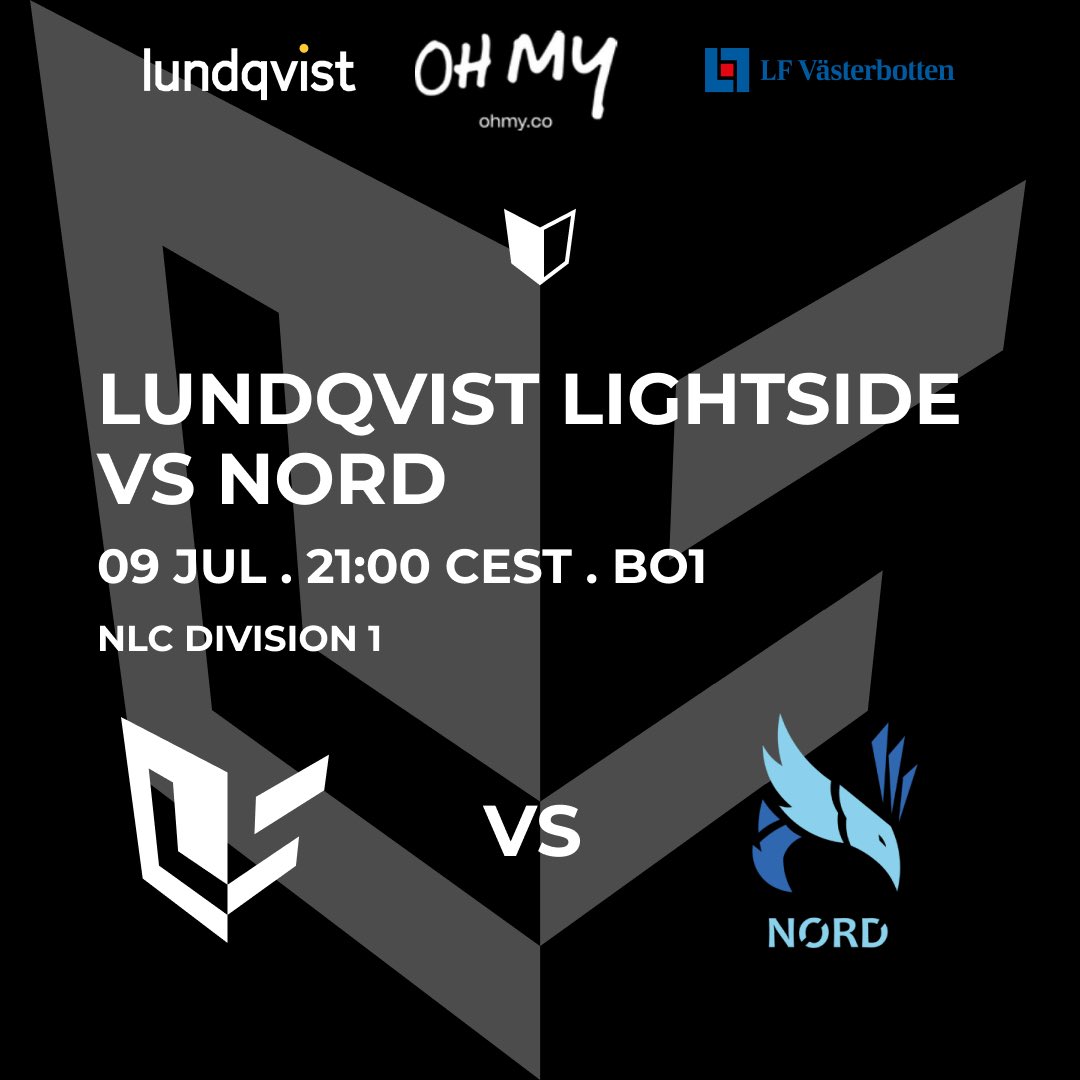 Lundqvist Lightside (@lightsideswe) on Twitter photo 🔵MATCH DAY in #NLC🔵
We take on <a href="/NORDEsports/">NORD Esports</a> in the final game of the day.
Similarly to what Netherlands will do to England tomorrow, we’ll be performing a fraud check on NORD tonight, to deem if they really are playoffs-worthy or not.
The pressure is on. #LLSWIN 🔵MATCH DAY in #NLC🔵
We take on <a href="/NORDEsports/">NORD Esports</a> in the final game of the day.
Similarly to what Netherlands will do to England tomorrow, we’ll be performing a fraud check on NORD tonight, to deem if they really are playoffs-worthy or not.
The pressure is on. #LLSWIN