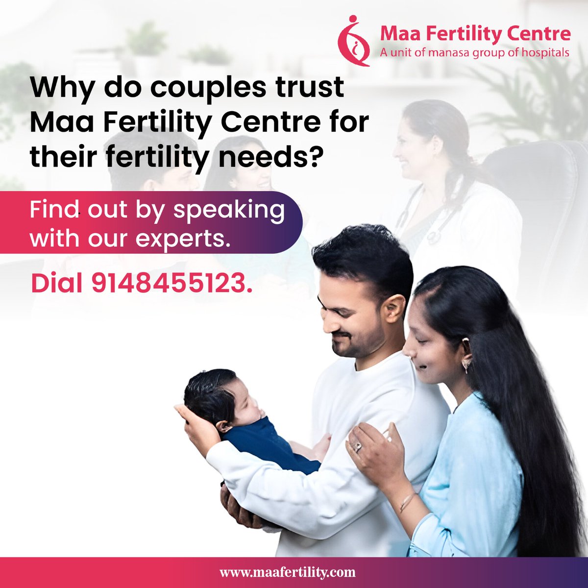Maafertility's tweet photo. At Maa Fertility Centre, we are honored to be the trusted choice for countless couples on their fertility journey. 

Personalized Care
Compassionate Support
Advanced Technology
Holistic Approach
Proven Success
Transparent Communication

https://t.co/wG7IijtfmJ
#maafertility https://t.co/3VVk3ZS1gw