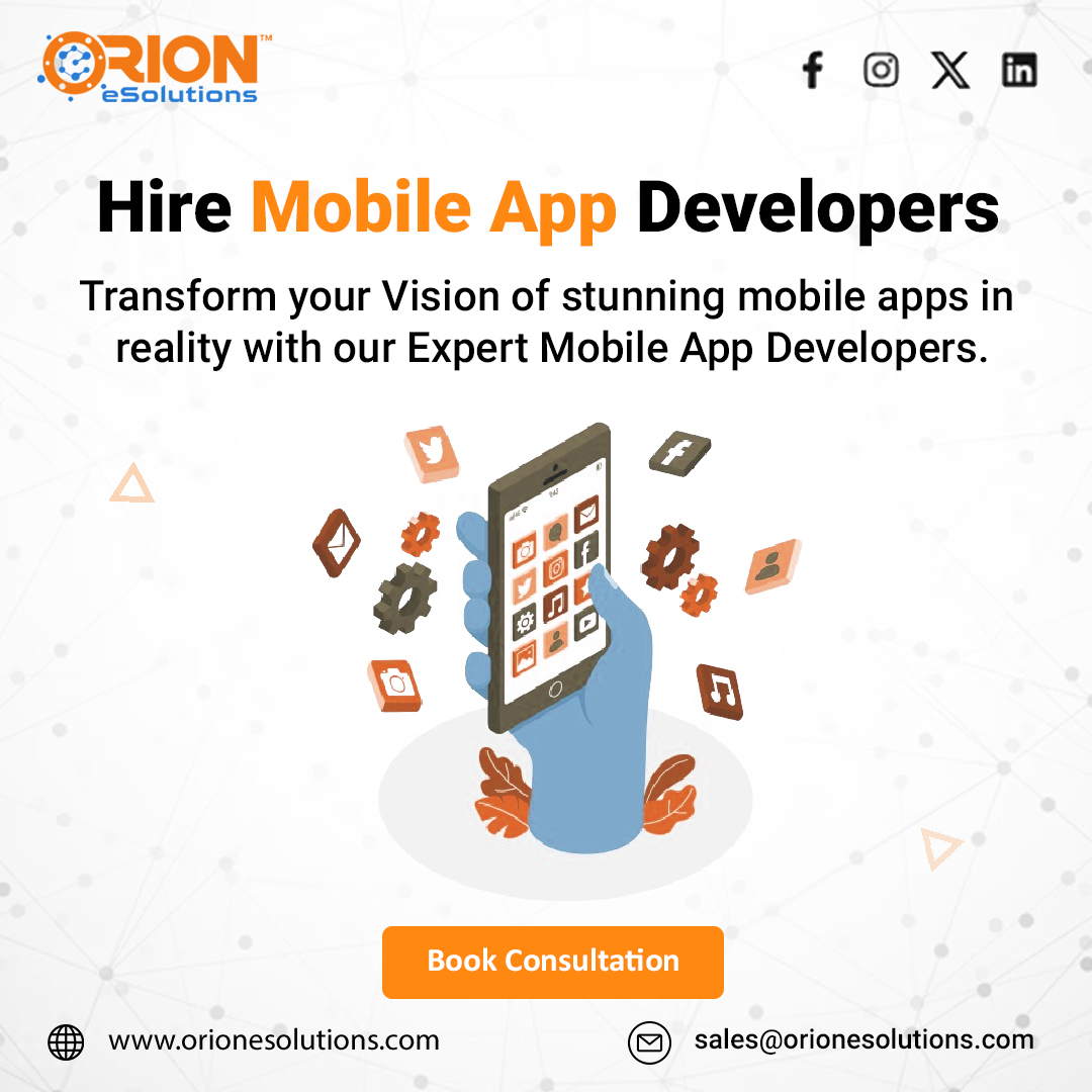OrioneSolutions's tweet image. Demand for mobile app developers has surged by 30%! Transform your ideas into reality with our experts.
Connect at sales@orionesolutions.com. Let's create something amazing!
#orionesolutions #mobileappdevelopment #appdevelopers #techtrends #digitaltransformation #hireexperts