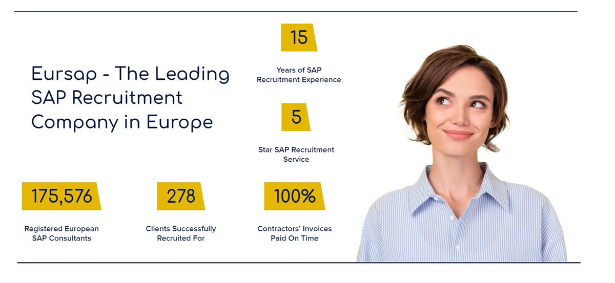 Eursap's tweet image. Eursap - Europe&apos;s #1 SAP Recruitment Agency ⭐️⭐️⭐️⭐️⭐️
#sap #saprecruitment #s4hana #sapjobs #hiring #hiringnow #eursap