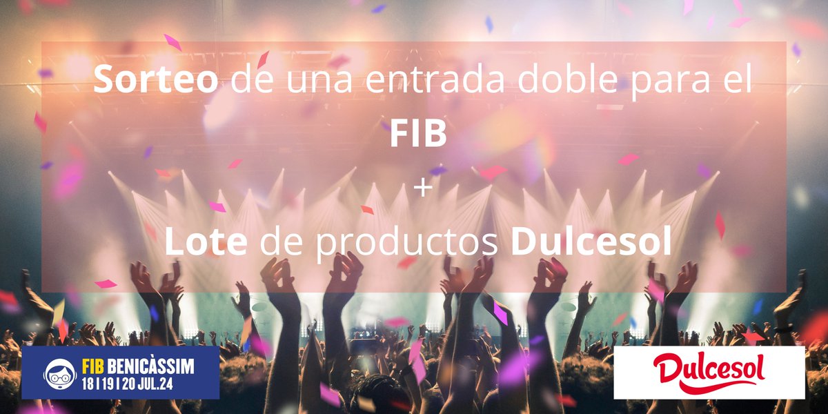 vickyfoods's tweet photo. #Sorteo #Dulcesol 🤩 Participa hasta el 14 de julio y gana lote de productos de nuestra marca Dulcesol y una entrada doble para el Festival Internacional de Benicàssim (FIB). Habrá un ganador.
👉 Sigue a  @vickyfoods
😃 Haz RT
😍 Menciona quien te acompañará https://t.co/g1Z9DJyAST