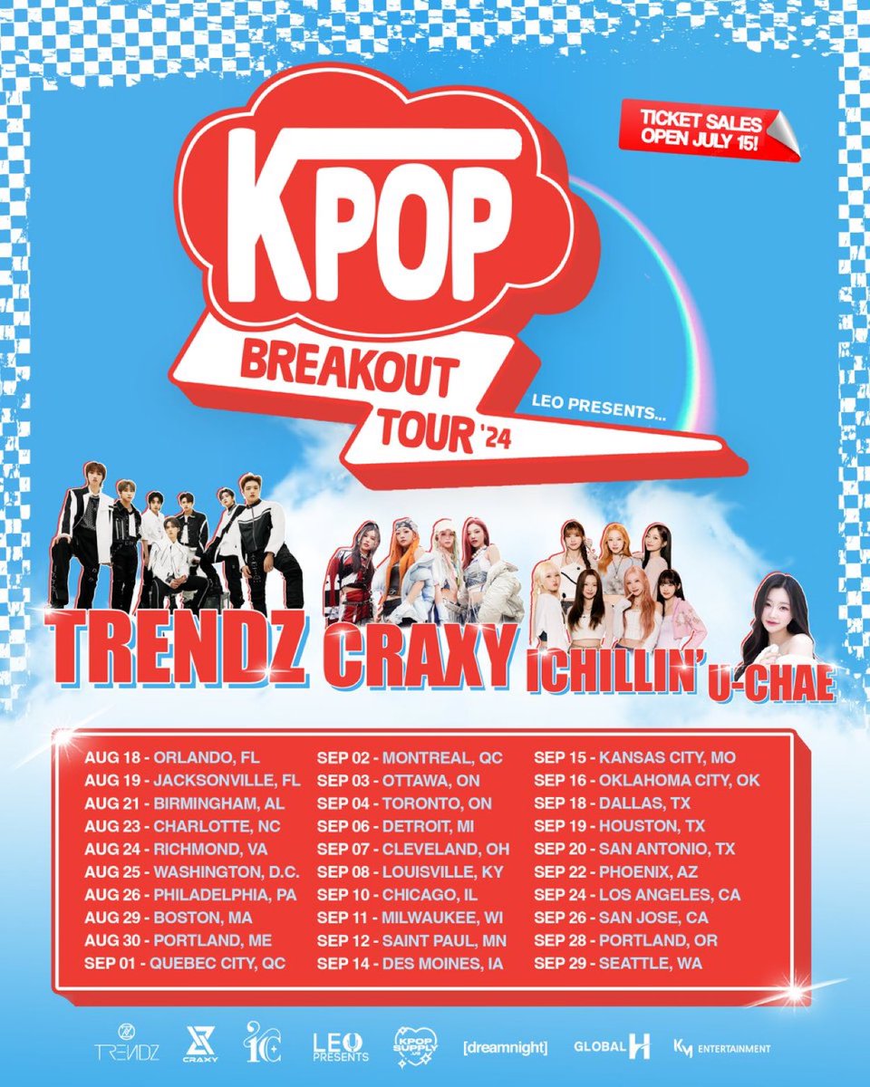 [K-POP BREAKOUT TOUR]

ICHILLIN’ will be touring around the US and Canada with 3 other KPOP acts this summer (Aug 18 - Sep 29)

Tickets are on sale JUL 15th!

Find out more at <a href="/LeoPresents/">Leo Presents</a> on Twitter/X

#ICHILLIN #아이칠린
<a href="/ichillin_km/">ICHILLIN' OFFICIAL</a> <a href="/I_m_chillin/">ICHILLIN'</a>