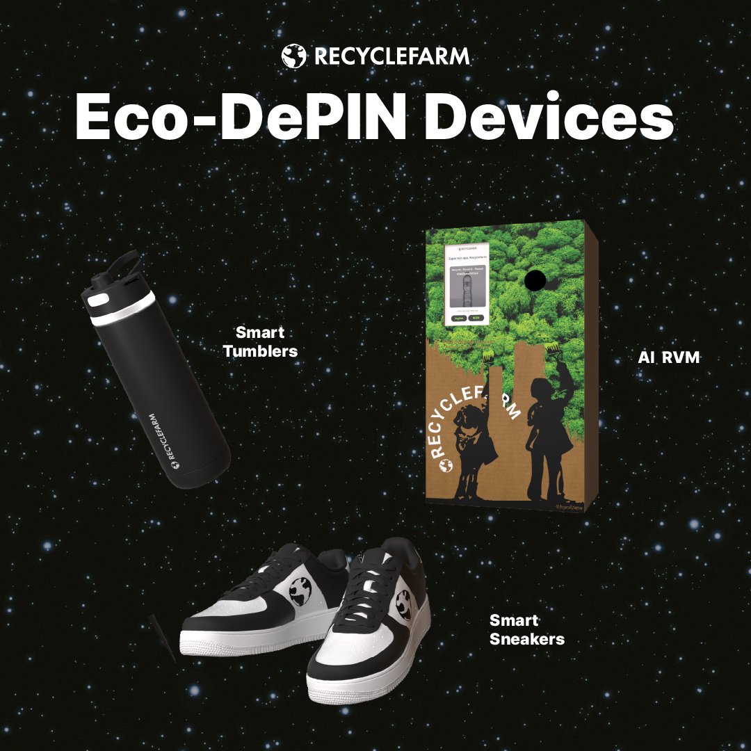 📱 Introducing SMART ECO-DePIN devices 🌟
Earn carbon reduction rewards via ECO-DePIN and make saving the planet more fun! 🌍✨

SMART TUMBLER
Track tumbler usage and promote sustainability with every sip! ♻️

SMART SNEAKERS
Accurately track your steps and activities. Every step