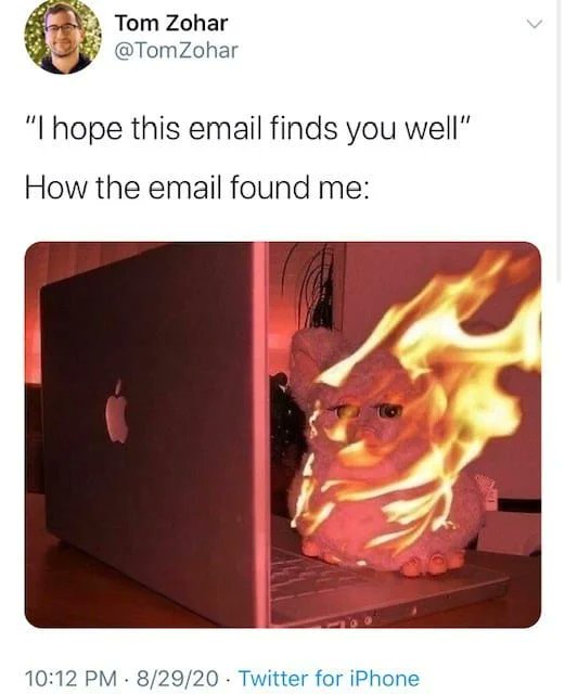 N_ko13's tweet photo. Downloading all these how this email found me memes because I feel them every day! https://t.co/hRAizpNKfZ