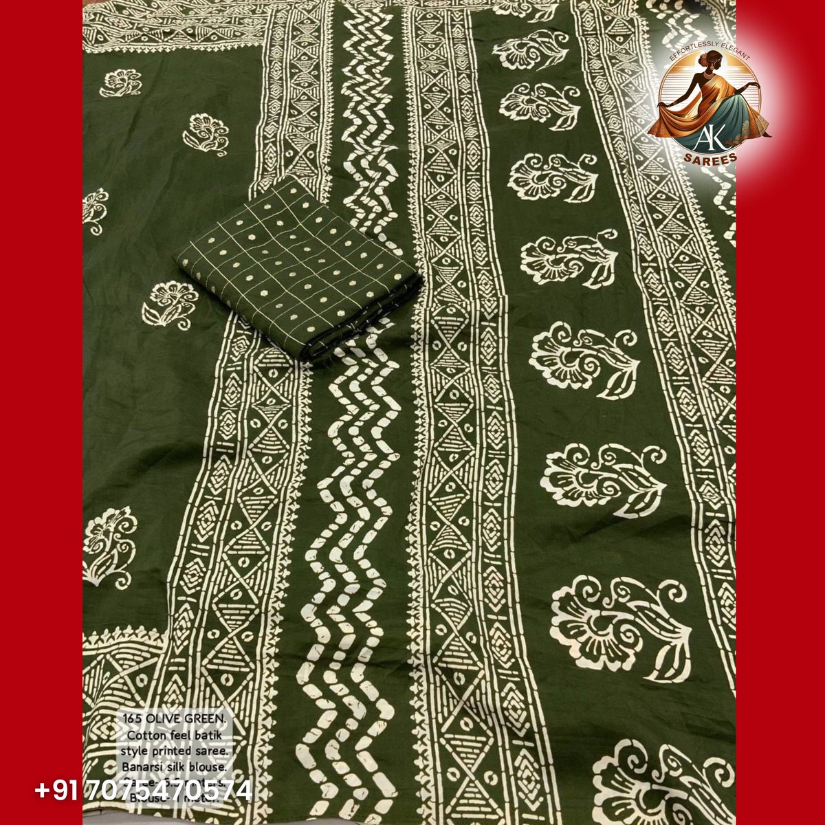 aksarees123's tweet photo. Embrace the charm of our new Soft Cotton Feel Batik Style Printed Saree. Paired with a perfectly matched tie and dye Banarasi silk blouse. Top trusted quality! 🌼✨

#BatikSaree #CottonFeel #EthnicWear #IndianFashion #SareeLove #BanarasiBlouse #ElegantStyle #AffordableFashion https://t.co/2CdIJIVwrS
