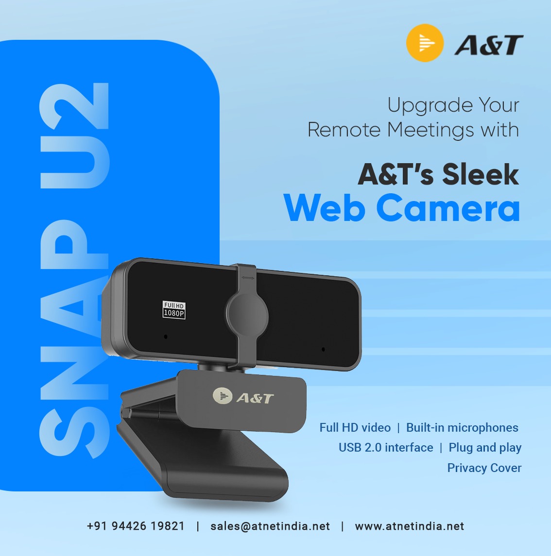 atnetvideo's tweet image. Snap U2 - Your Essential Companion for Remote Work Success!

Elevate your remote work experience with A&amp;amp;T's Snap U2, Portable Web Camera. Crafted for professionals who prioritize quality and convenience.

For Enquiries: atnetindia.net/productlist/sn…
#snapu2 #webcamera #portablecamera