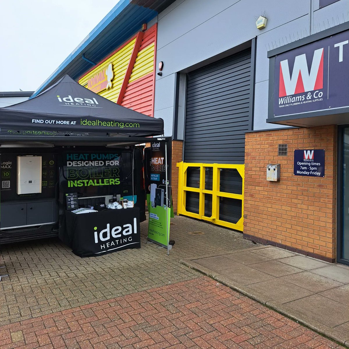 JR_idealheating's tweet photo. The weather has changed its mind again, but we are still pushing through, i am @williamstradesupplies Basildon today with the @ideal_boilers #showvan . Come down and say hello, and you might win something. Talking anything #idealheating
#logicmax #VogueMax #halowifi #Hpin #ASHP https://t.co/yOC3j6yE8e