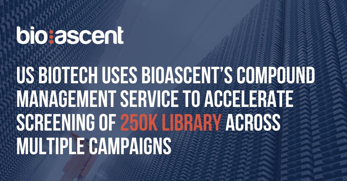 BioAscent's tweet photo. A US biotech company has partnered with compound management experts BioAscent to build, consolidate and manage its screening library containing 250,000 compounds.

Read the full case study: https://t.co/Yoim9Mrrck

#IntegratedDrugDiscovery #CompoundManagement #CompoundStorage https://t.co/TYXrNRQjHg