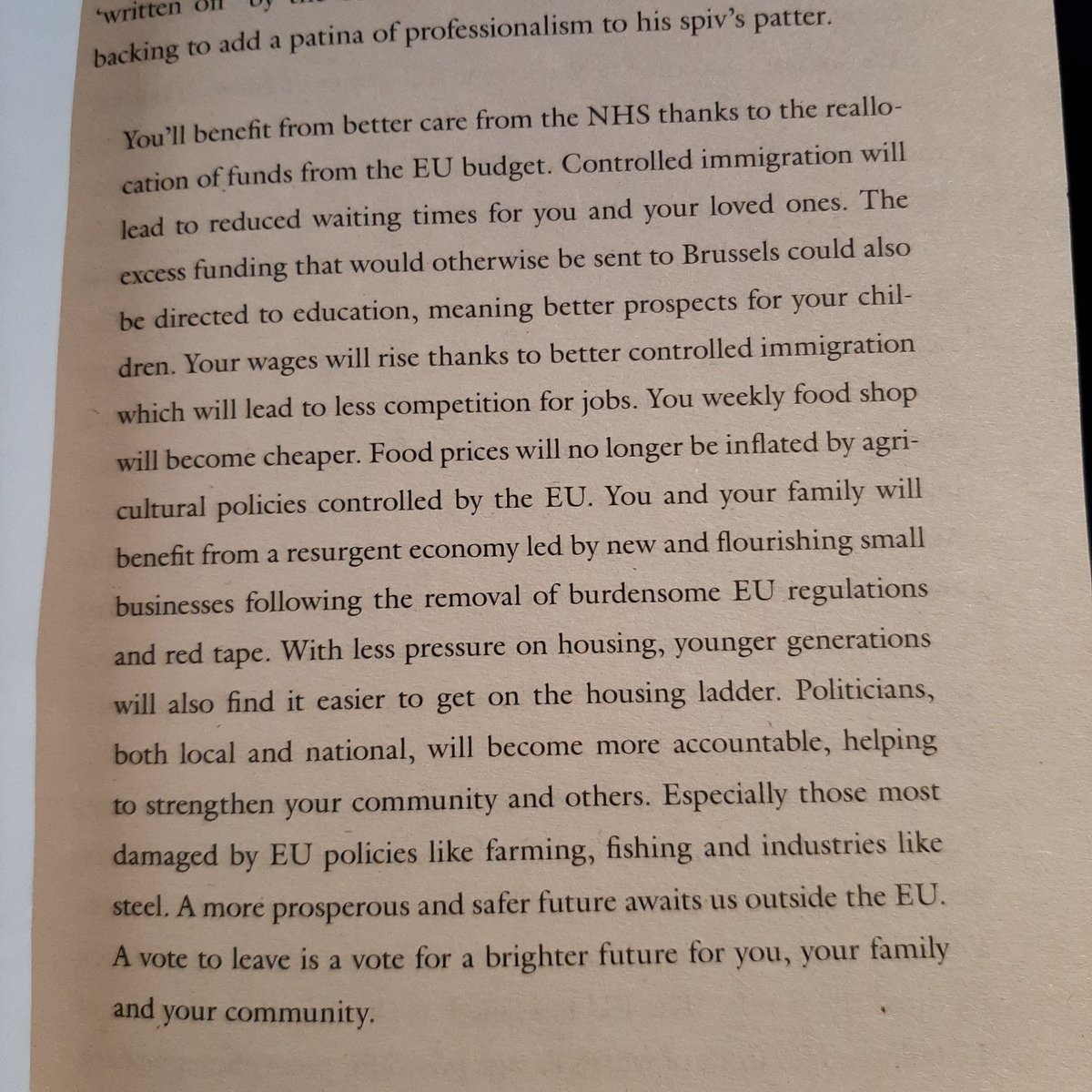 Worth a read. Transcript courtesy of <a href="/mrjamesob/">James O'Brien</a> excellent book.  This is how UKIP sold us #brexit.  This is what Farage and his supporters said to justify the single biggest act of self harm a country has enacted.  Don't need to agree, just look at the election results.