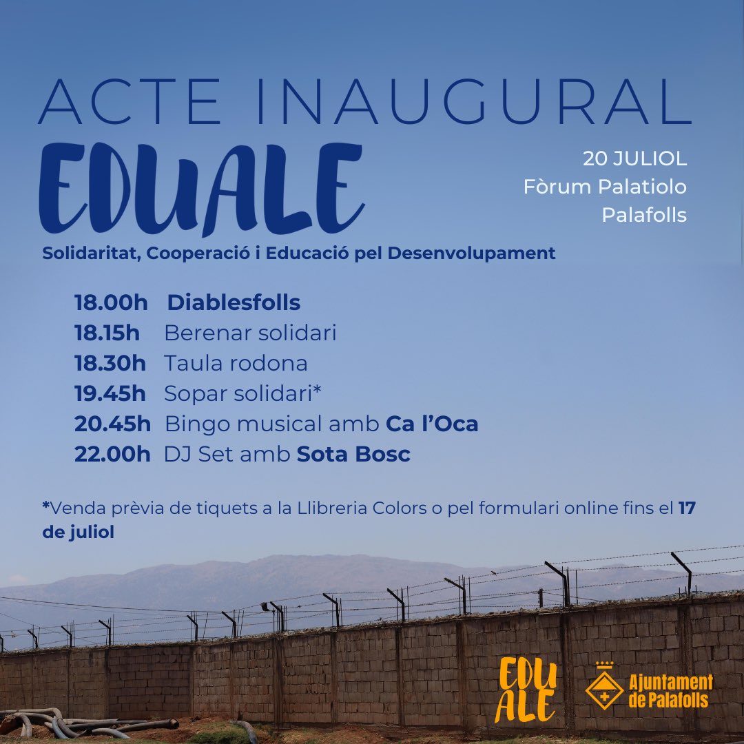 EdualeONG's tweet photo. 🔶INAUGUREM L’ONGd EDUALE EL PROPER 20 DE JULIOL A PALAFOLLS🔶 https://t.co/kWSBxH9baW