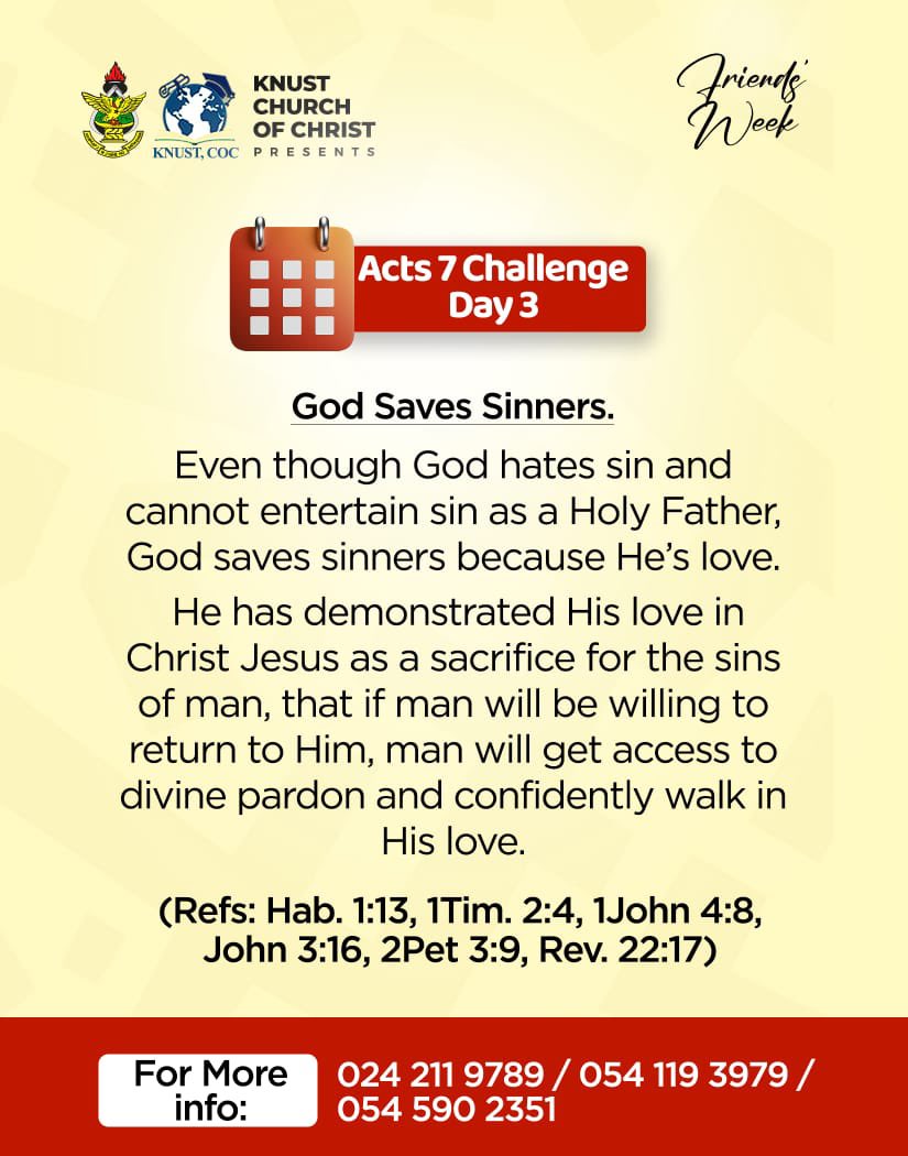 knustcoc's tweet photo. โจโจโจโจโจโจโจโจ
How do you value the sacrifice of our Lord Jesus Christ?๐ฅบ
He calls you today โ๏ธ๐๐พ๐๐พ๐๐พ๐๐พ
#Acts7 #Acts7Challenge #Thechallengeison #kcoc #coc https://t.co/g5WgdnRblw