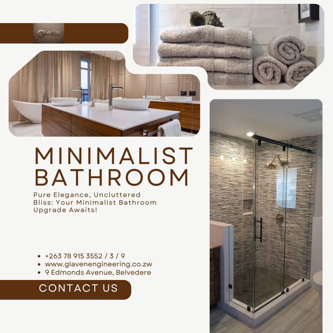 glaven_tech's tweet photo. Pure Elegance, Uncluttered Bliss: Your Minimalist Bathroom Upgrade Awaits!
Contact us today
+263 78 915 3552
+263 78 915 3553
+263 78 915 3559
sales@glavenengineering.co.zw
https://t.co/jIpbOnaAb2
#bathroomdesign #bathroomremodel #bathroomdecor #BathroomMakeover #construction https://t.co/4zpbAr8KfQ