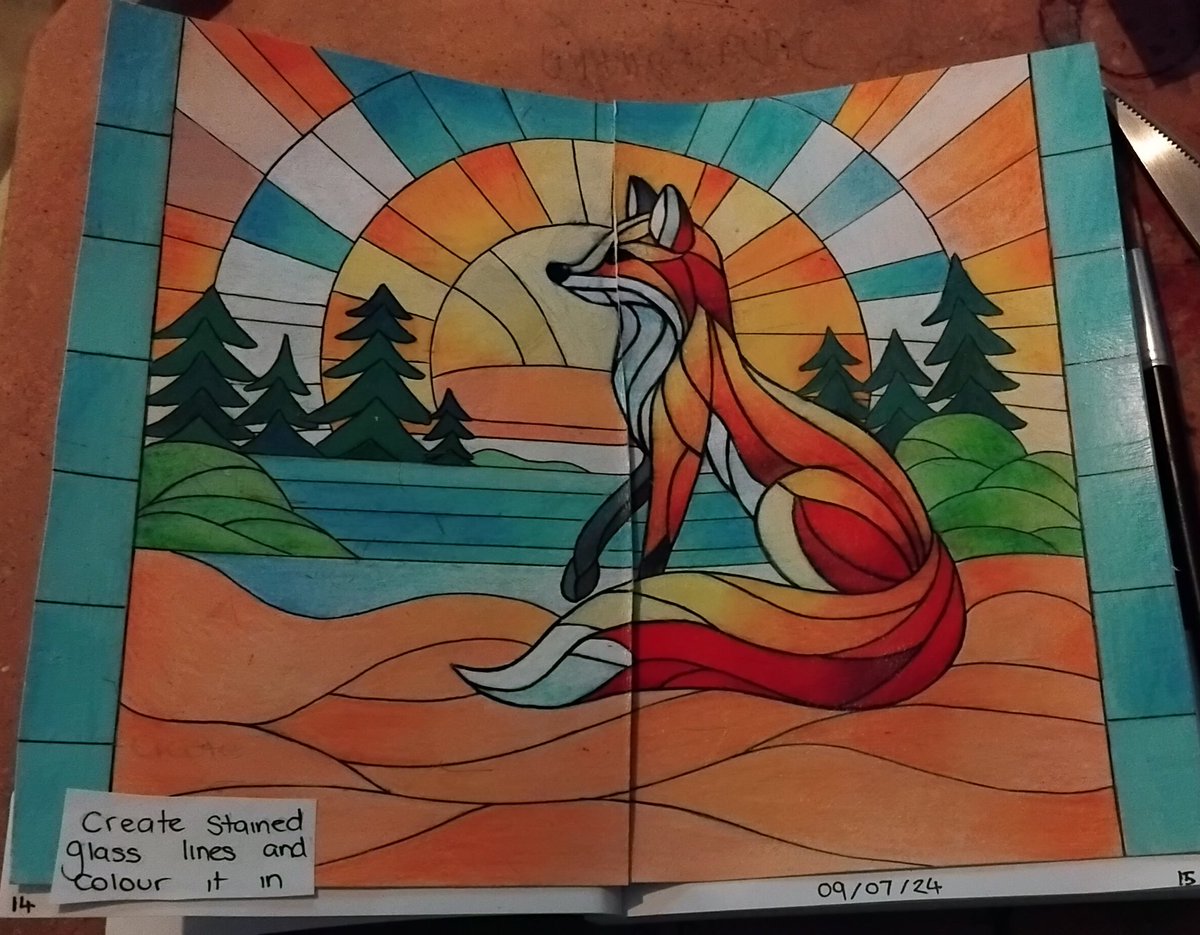 Becky7750's tweet photo. I am so frigging out of practice with traditional art π© it HAS been years though so I imagined as such. Got the third create this book and finally added my first entry.
#Createthisbook #stainedglass #art #fox #traditionalart https://t.co/oTD9IT6JTT
