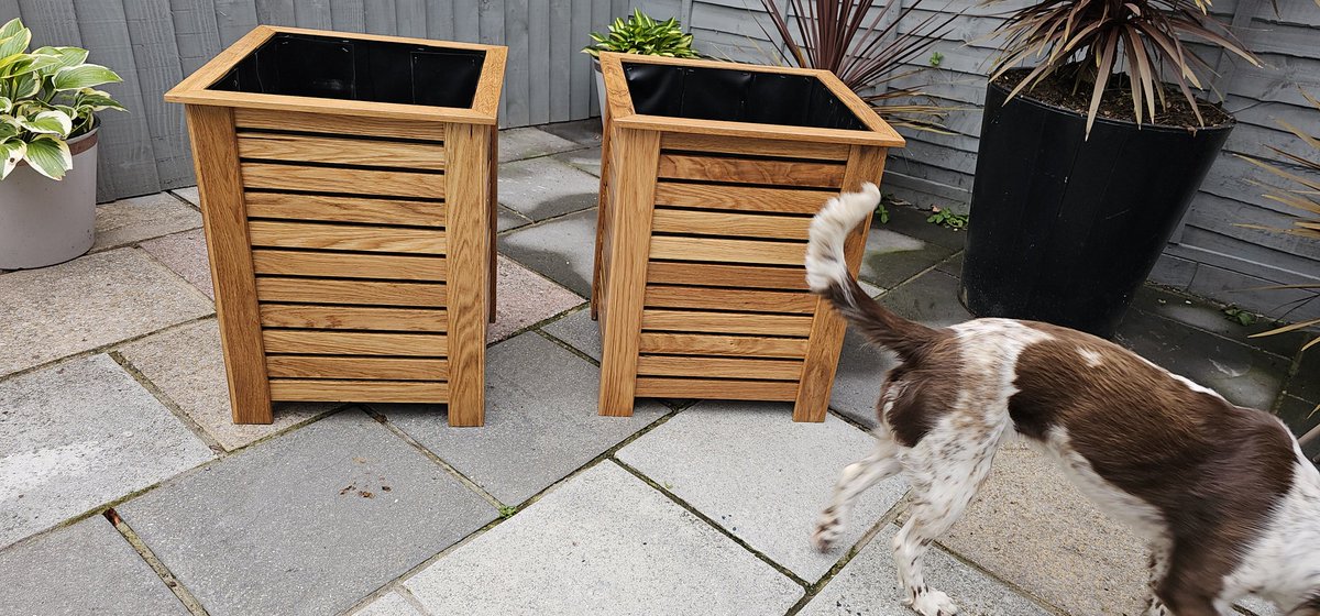 Selling my solid Oak planters