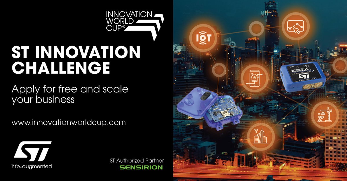IWCNavispace's tweet image. 🚀 Dive into innovation with the ST Innovation Challenge 2024! 🌍Unlock sensor tech with kits from @ST_World and @sensirion . For developers & entrepreneurs! Claim your FREE SensorTile.box PRO or STWIN.Box Dev Kit. Submit now: innovationworldcup.com/categories/st-…