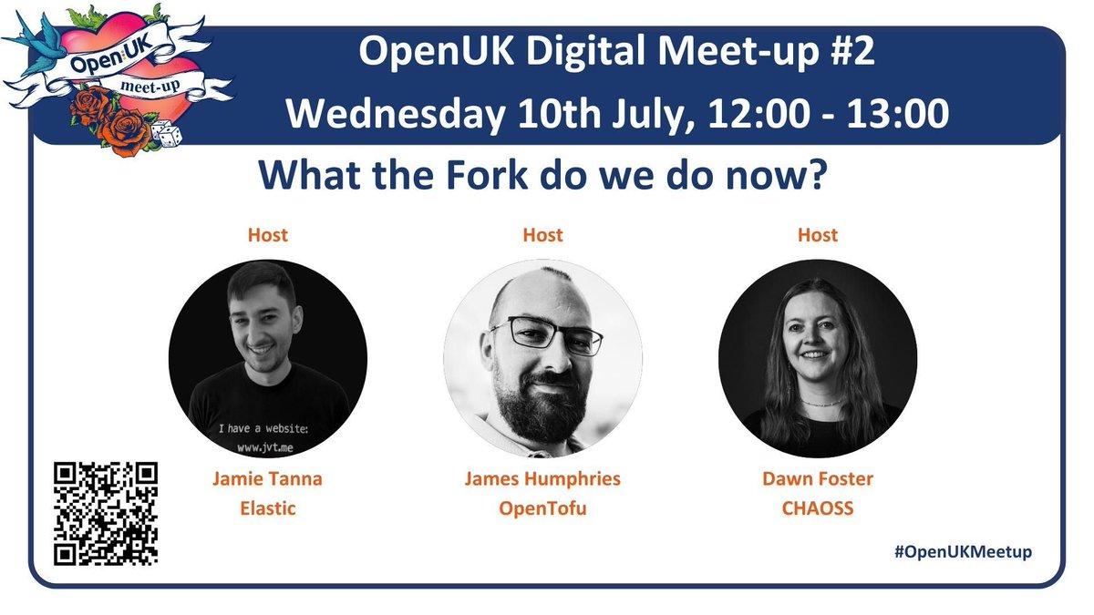 OpenUK (@openuk_uk) on Twitter photo 10 July - Second OpenUK Digital Meet-up!
Join <a href="/geekygirldawn/">Dr. Dawn Foster</a>, <a href="/Yantrio/">James Humphries - @yantrio@hachyderm.io</a> and host <a href="/JamieTanna/">Jamie Tanna | www.jvt.me</a>, in their talks on high-profile forks, their impacts and the challenges of launching a fork.
Register meetup.com/openuk/events/…
#openuk #digitalmeetup #opensourcelondon 10 July - Second OpenUK Digital Meet-up!
Join <a href="/geekygirldawn/">Dr. Dawn Foster</a>, <a href="/Yantrio/">James Humphries - @yantrio@hachyderm.io</a> and host <a href="/JamieTanna/">Jamie Tanna | www.jvt.me</a>, in their talks on high-profile forks, their impacts and the challenges of launching a fork.
Register meetup.com/openuk/events/…
#openuk #digitalmeetup #opensourcelondon