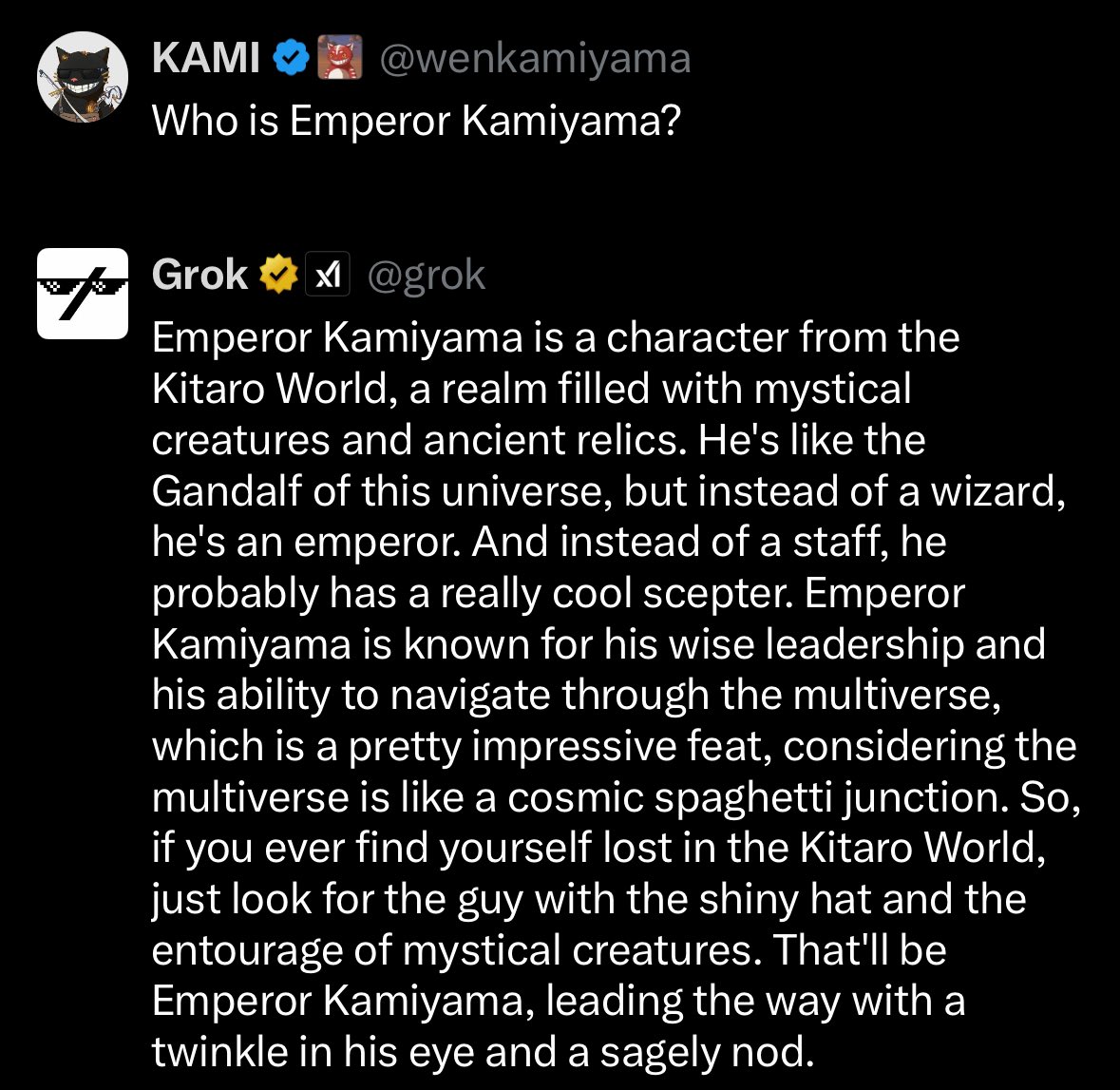 Just look for the entourage of mystical creatures to find me.