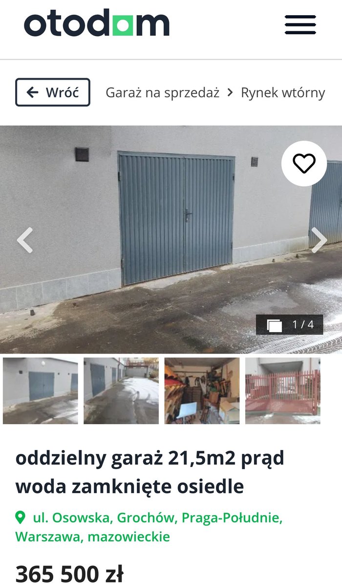 DawidParzyk's tweet photo. "Oddzielny garaż - nie miejsce na podziemnym parkingu. Garaż o pow. 21,5m2 przy ulicy Osowskiej 64/66 na zamkniętym osiedlu - wjazd bramą na pilota."
https://t.co/CGWmEPaYSZ
#nieruchomosci #garaz #miejsceparkingowe #warszawa #praga https://t.co/tADdR7s5yh