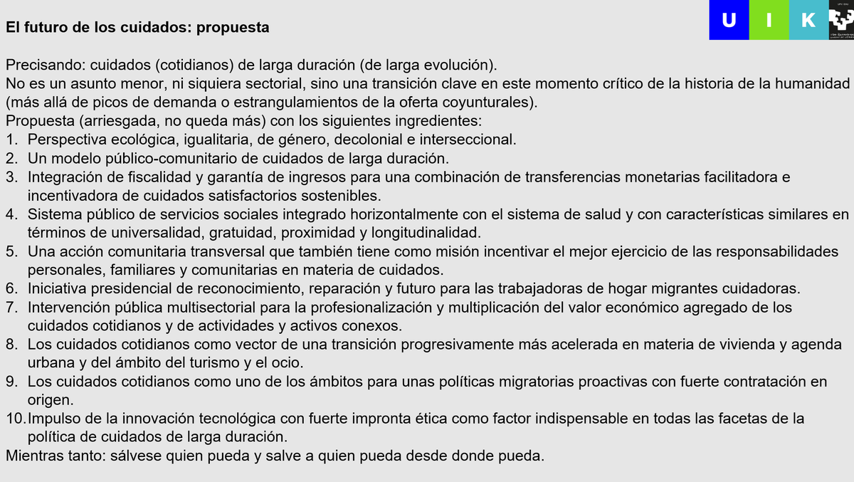 FantovaFernando's tweet photo. El futuro de los #Cuidados: una respuesta compleja
Diapositiva(s) y entrada de blog para hoy en @uik (#MarcoIncomparable) curso sobre #Longevidad
https://t.co/arETFhTqgE https://t.co/2pmgcn9LOL