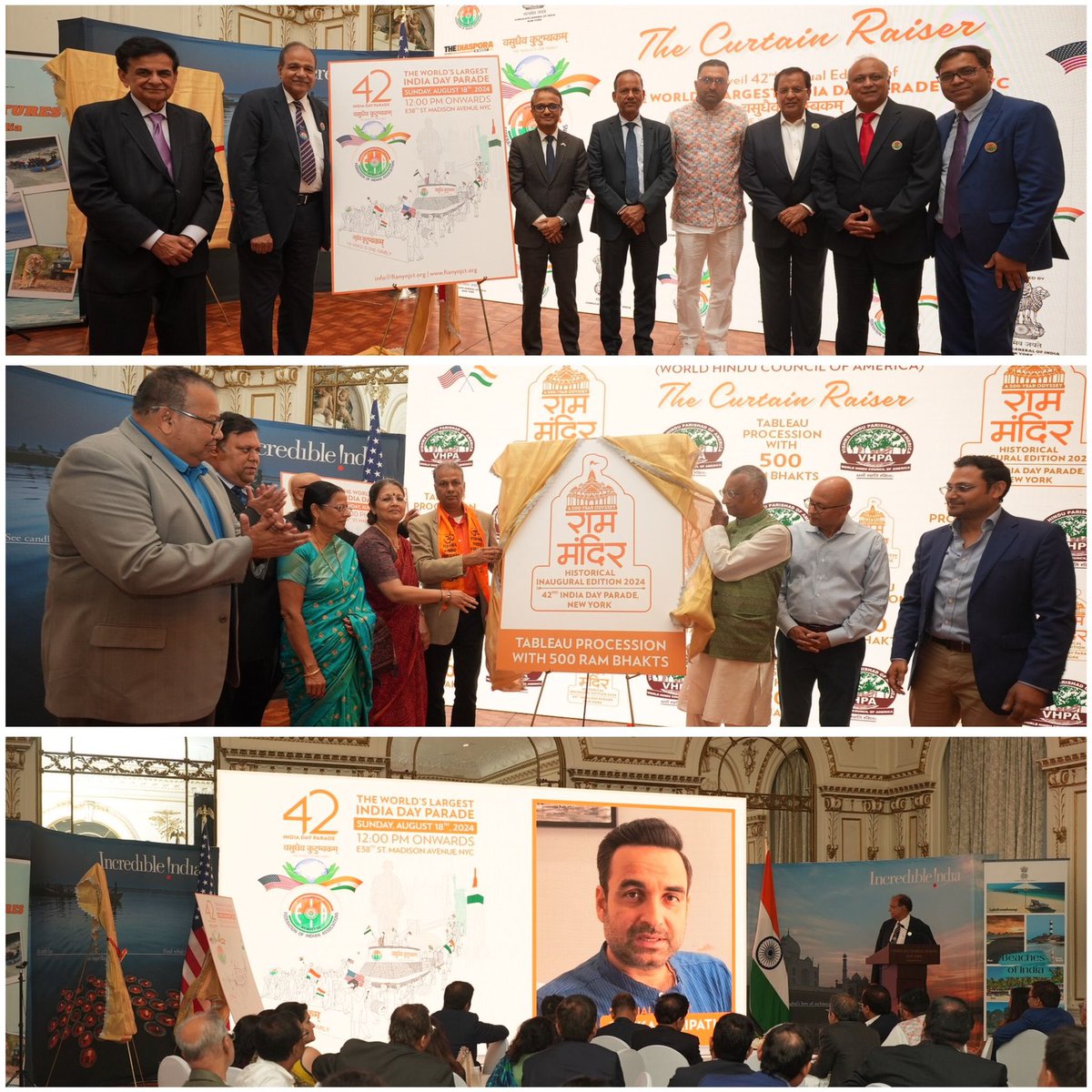 IndiainNewYork's tweet photo. @IndiainNewYork hosted the curtain-raiser event organised by Federation of Indian Associations @FIANYNJCTNE for the largest India Day Parade outside India in Manhattan, New York on August 18.

The event included unveiling of the poster of the 42nd India Day parade and formally kicking off the preparations. 

Consul General @Binaysrikant76 appreciated the efforts of @FIANYNJCTNE for being the driving force behind this iconic celebration for over four decades.