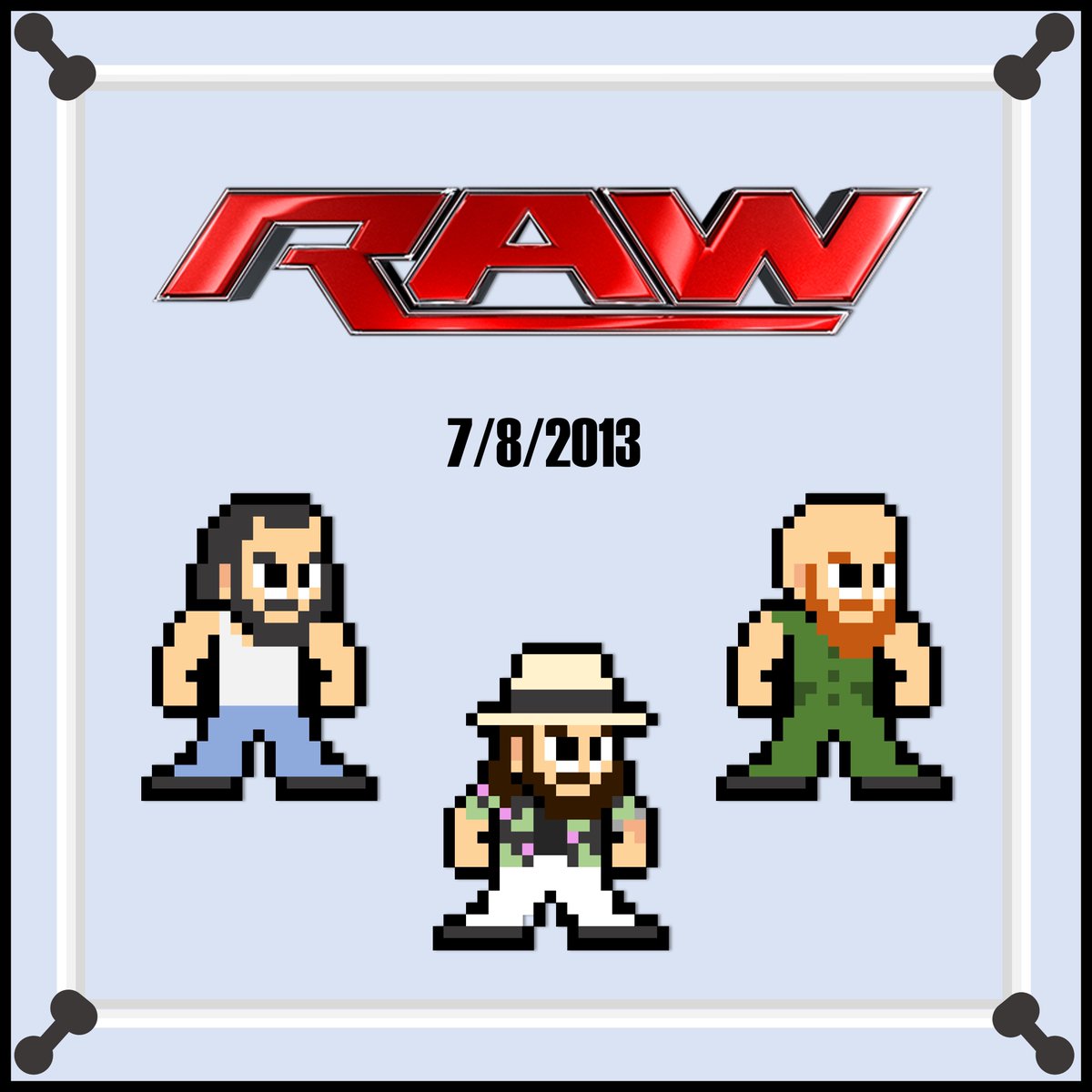 PixelStickArt's tweet photo. On this day in 2013, The #WyattFamily debuts on the main roster for #WWERaw! #restinpeacebray #restinpeacebrody #braywyatt #lukeharper #ericrowan #wwe #wwf #nwa #wcw #ecw #aew #roh #tna #wrestling #wrestlers #pixelart #8bitart https://t.co/NKZJlu6Gd0