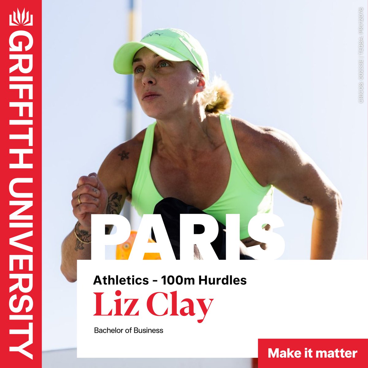 Griffith_GSC's tweet photo. Best of luck to @Griffith_Uni Alumnus Liz Clay who will rep Australia in Paris. 🙌
#GriffithUni #GriffithSportsCollege #EliteAthleteProgram https://t.co/uUqr4pZOPc