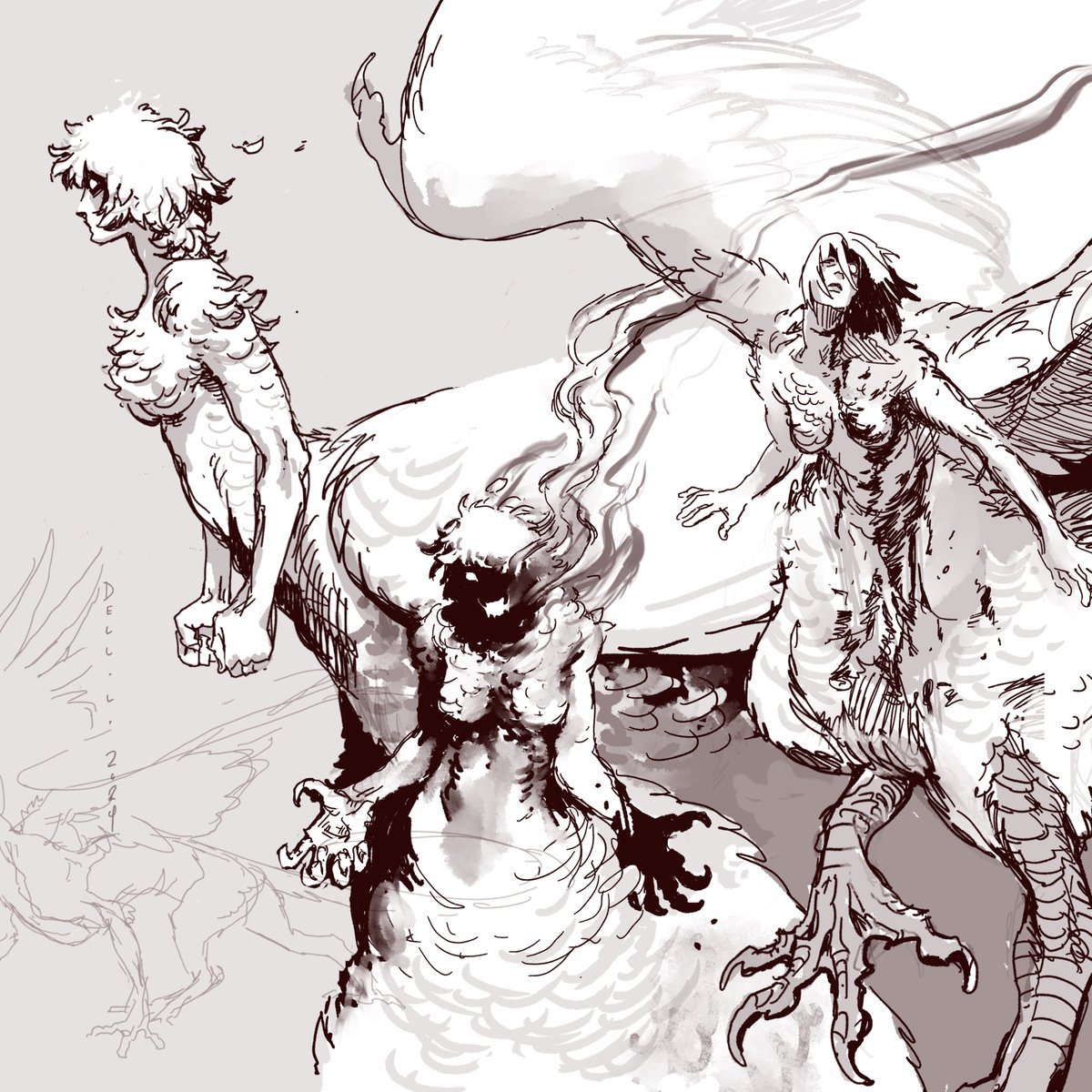 polturn's tweet image. Gonna slowly start posting my dungeon meshi fanart over here. Dragon lady