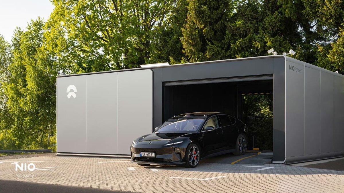 DriveGreen80167's tweet image. NIO's 46th European battery swap station goes live in southeastern Norway, marking the 11th in Norway. It is located about 100 kilometers from Oslo, providing convenient charging experience for users in southern Norway. #Continuous #refueling #Norway #NIO $NIO